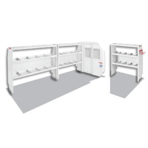 Commercial Shelving — Transit Low Roof 148″ WB — layout overview