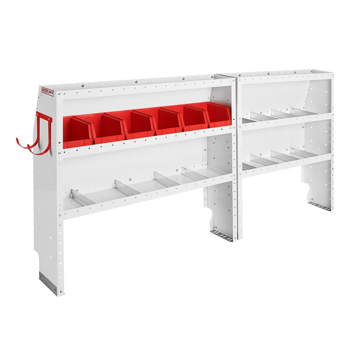 General Service & Contractor — Ford Transit Low Roof 130″ WB — driver-side shelving layout
