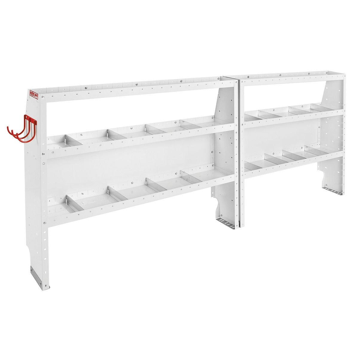 Cable & Plumber — Ford Transit Low Roof 148″ WB — driver-side shelving layout