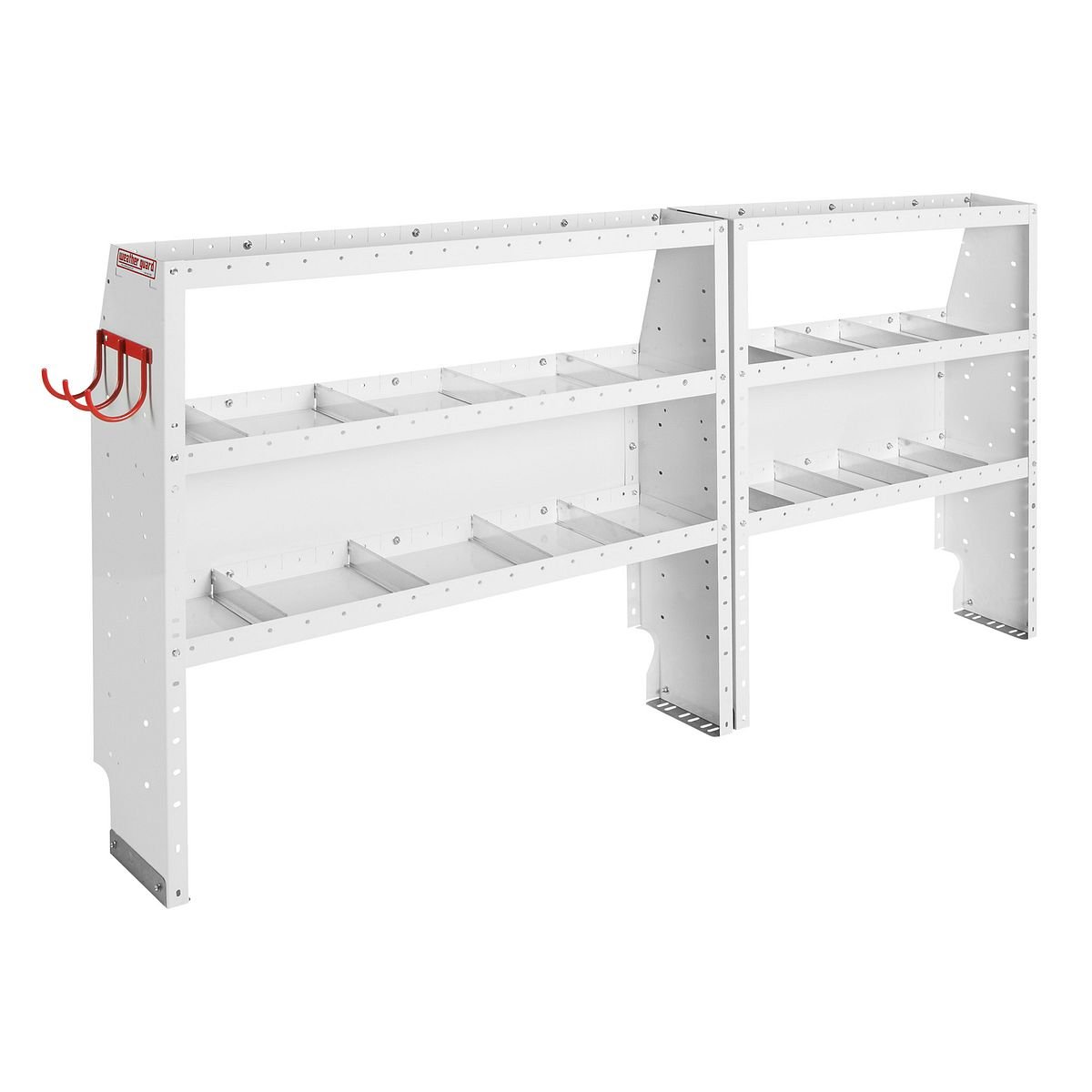 Cable & Plumber — Ford Transit Low Roof 130″ WB — driver-side shelving layout