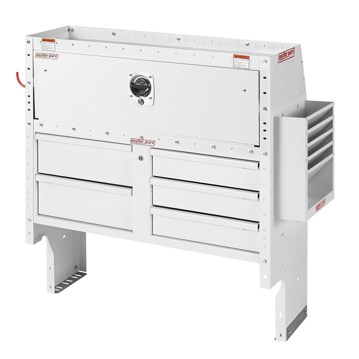 Electrical Contractor — Ford Transit Low Roof 130″ WB — passenger-side shelving layout