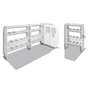 Commercial Shelving — Transit Medium Roof 148″ WB — layout overview