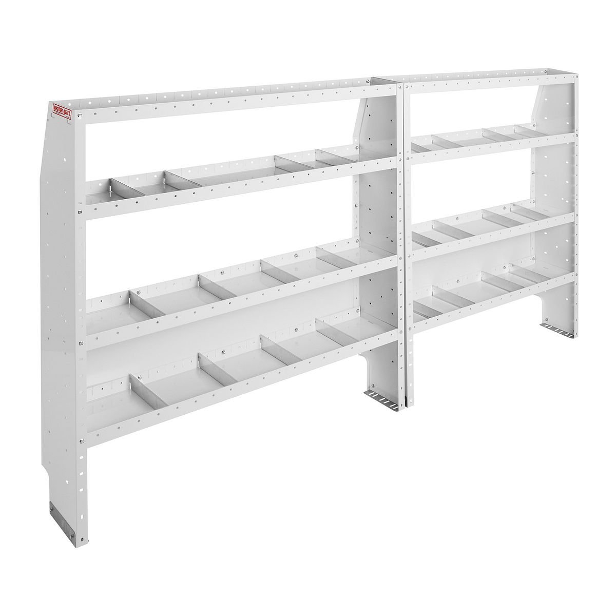 Commercial Shelving — Transit Medium Roof 148″ WB — driver-side shelving layout