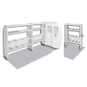 Commercial Shelving — Transit Medium Roof 130″ WB — layout overview