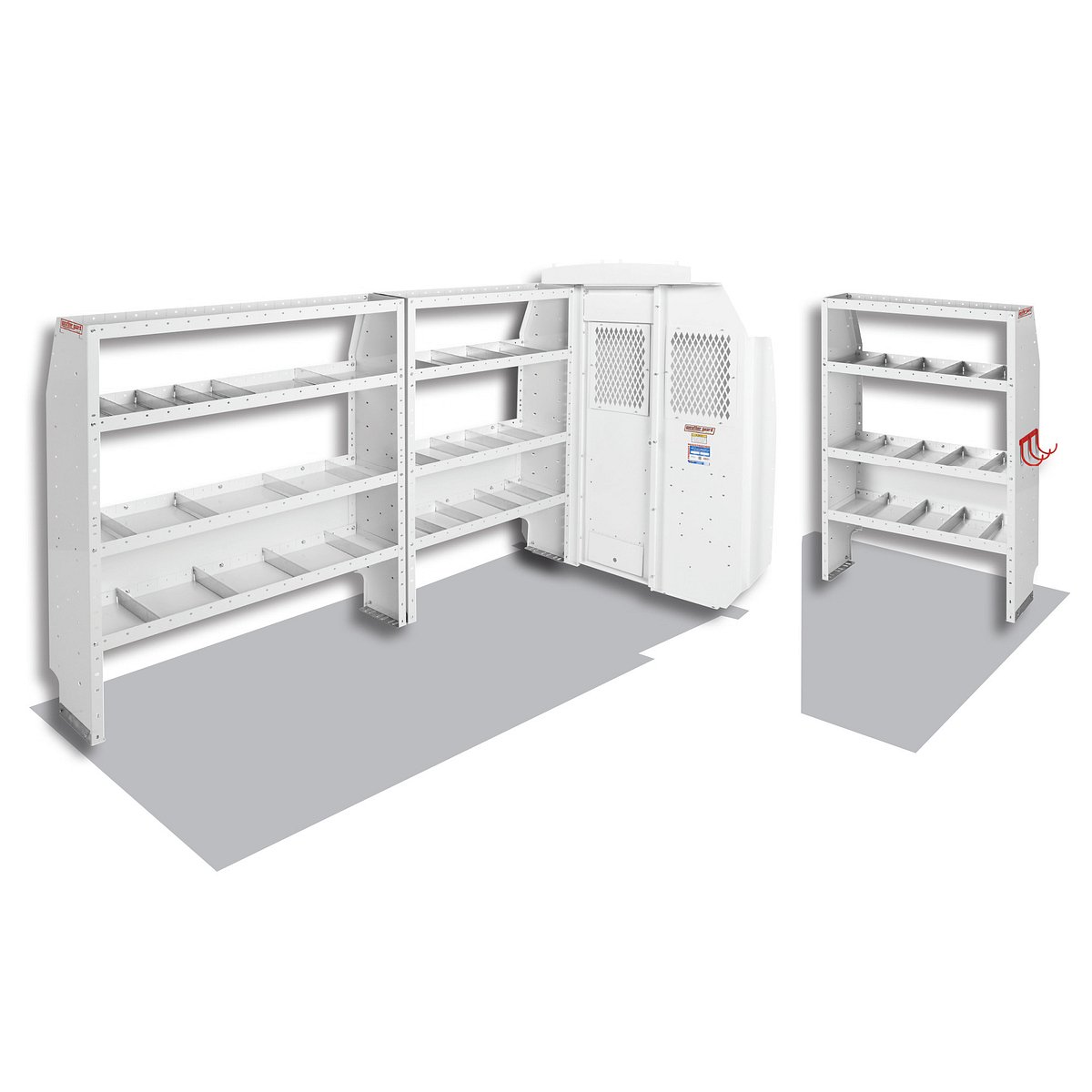 Commercial Shelving — Transit Medium Roof 130″ WB — layout overview