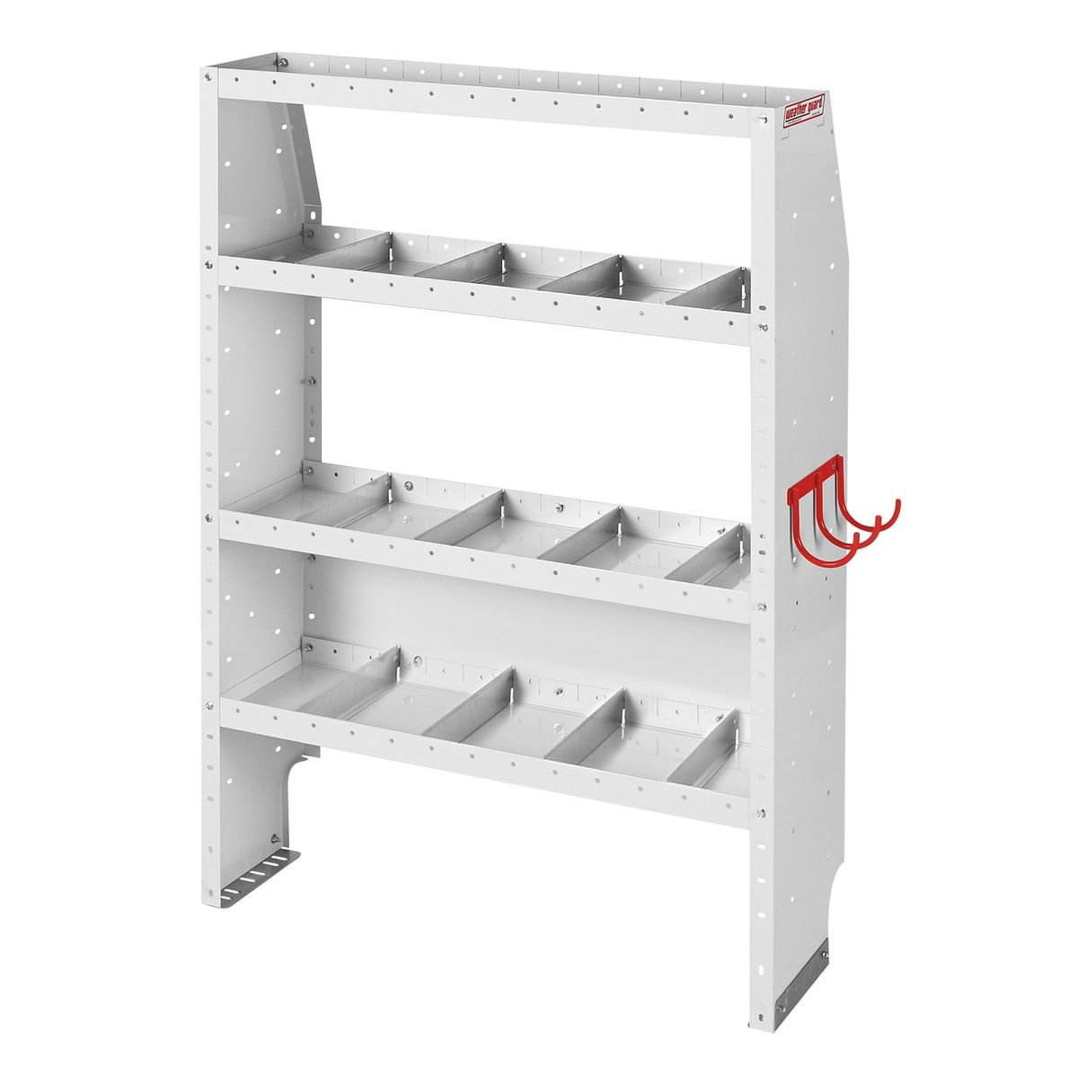 Commercial Shelving — Transit Medium Roof 130″ WB — passenger-side shelving layout