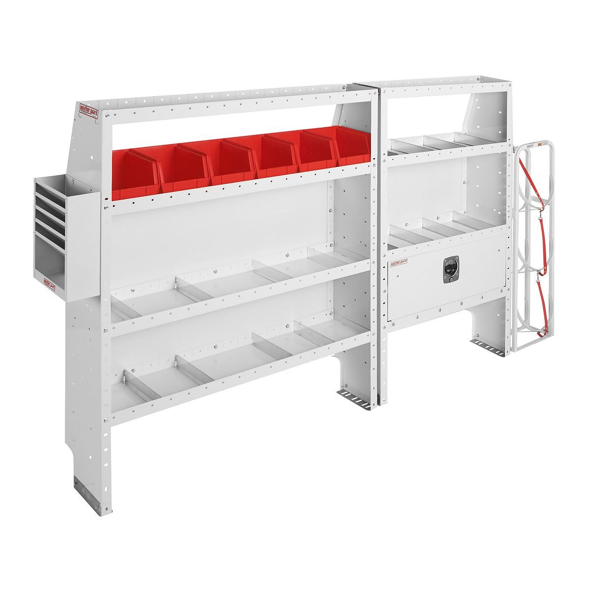 HVAC & Mechanical — Ford Transit Medium Roof 130″ WB — driver-side shelving layout