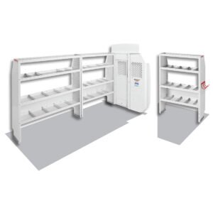 Commercial Shelving — Transit High Roof 148″ WB — layout overview