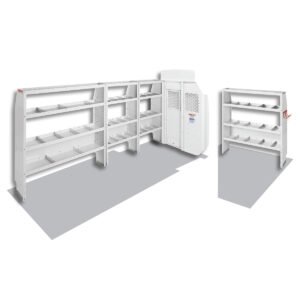 Commercial Shelving — Transit High Roof 148″ WB Extended Body — layout overview