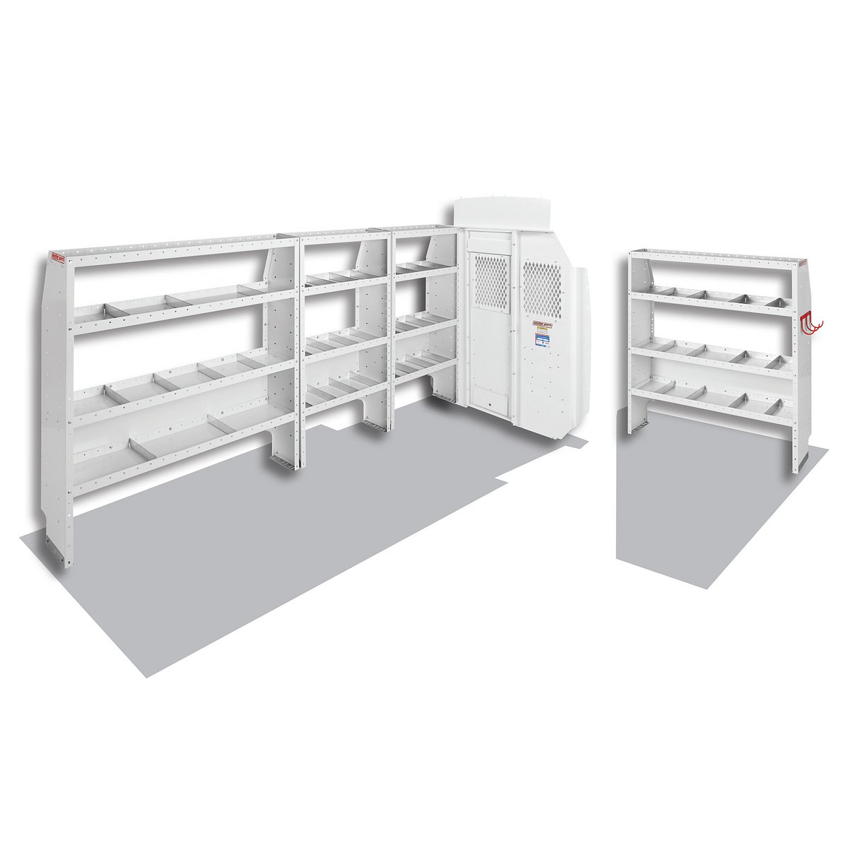 Commercial Shelving — Transit High Roof 148″ WB Extended Body — layout overview
