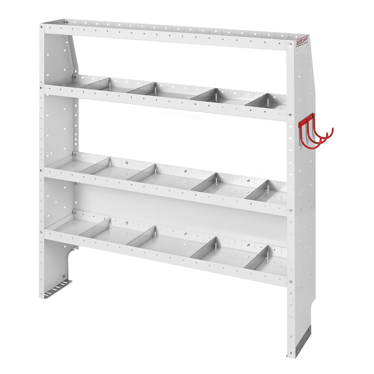 Commercial Shelving — Transit High Roof 148″ WB Extended Body — passenger-side shelving layout