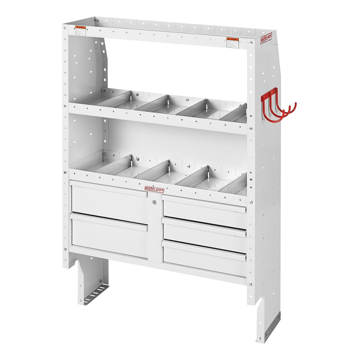HVAC & Mechanical — Ford Transit High Roof 148″ WB — passenger-side shelving layout