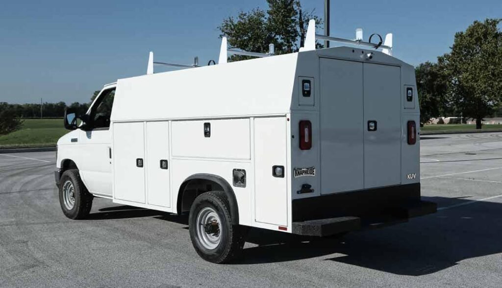 Knapheide Aluminum KUV on a Ford E-Series cutaway with optional ladder equipment