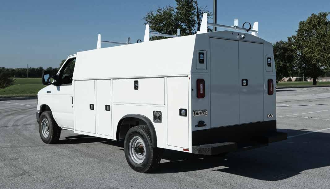 Knapheide Aluminum KUV on a Ford E-Series cutaway with optional ladder equipment
