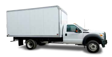 Knapheide KBT box body mounted on a Ford cab-chassis truck — brochure reference configuration